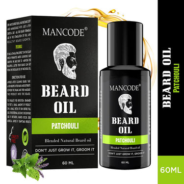 Mancode Beard Growth Oil for Men - 60ml More Beard Growth, With Patchouli Natural Oils including Vitamin E, Nourishment & Strengthening, No Harmful Chemicals